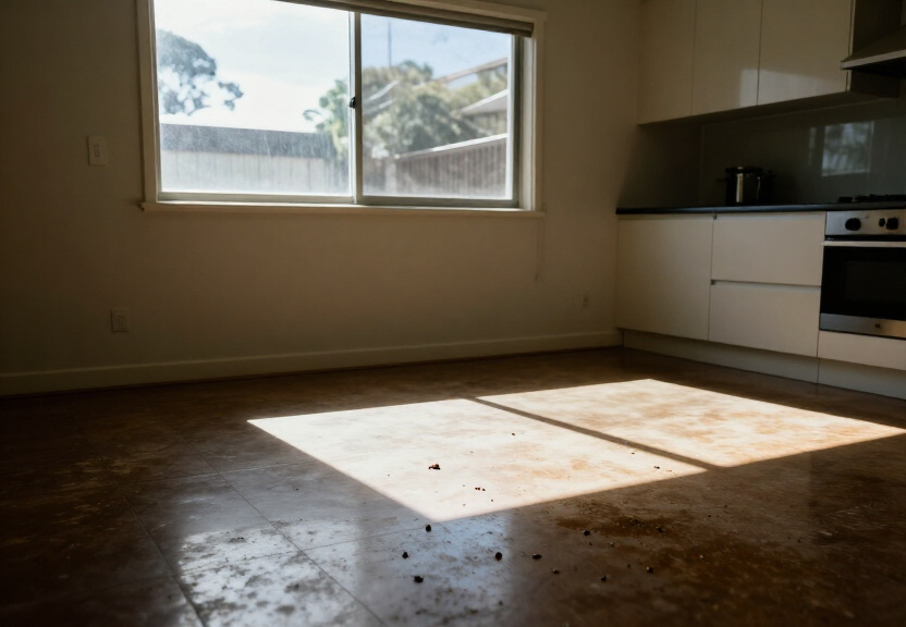 Cockroach infestation in a Lilyfield kitchen before treatment